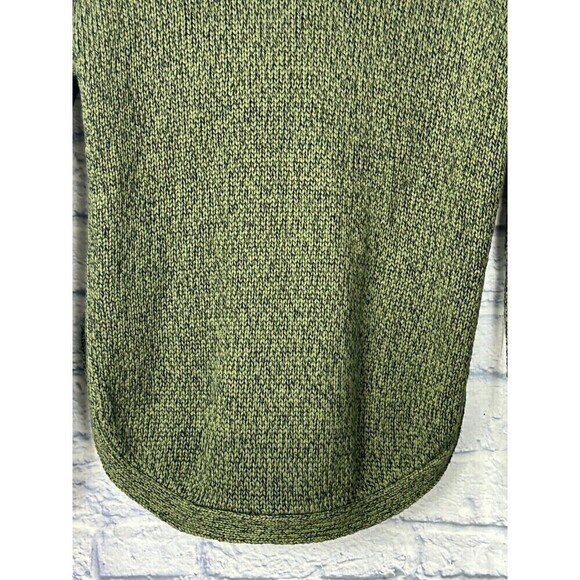 Cupcake Womens Size M Army Green Sweater V Neck Elbow Patch Side Slits Cozy T4 - Picture 9 of 12